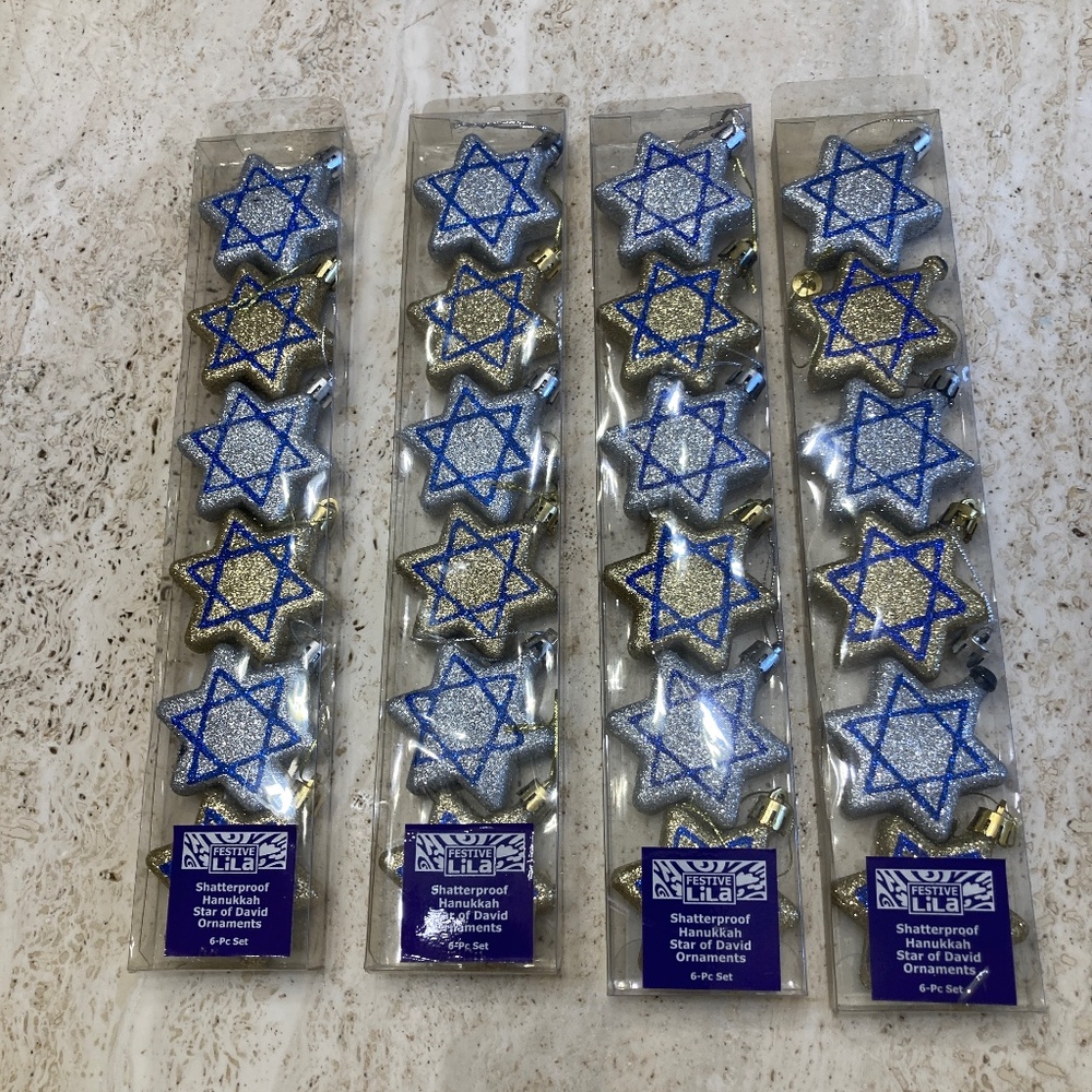 Glitter Star of David Hanukkah Hanging Ornament